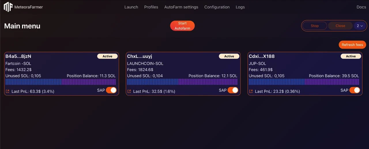 Overall menu picture